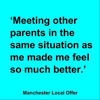 Quote from parent about how meeting other parents made them feel better
