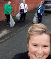 Neighbourhood Officer Nicola on a community litter pick