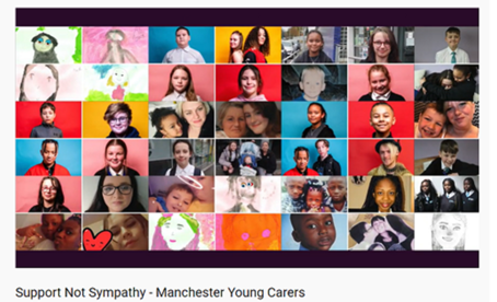 Young carers collage of faces