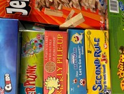 Collection of board games including Jenga.