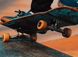 feet on a skateboard in action