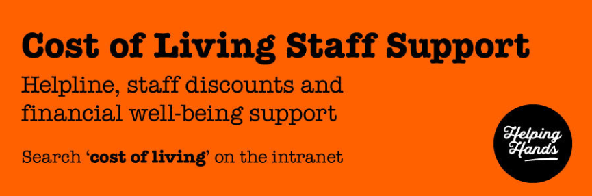 Cost of living helping hands promotional campaign photo