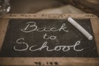 Chalkboard with 'Back to school' written on it