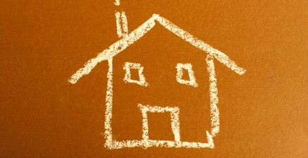 Child-like drawing of house