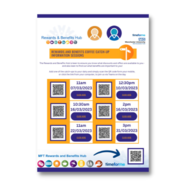 A copy of the Rewards and Benefits poster promoting information sessions for staff