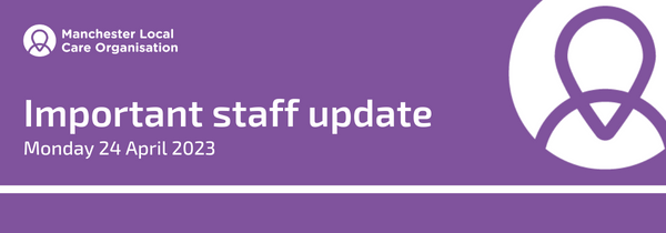 MLCO important staff update in white text on a decorative purple background