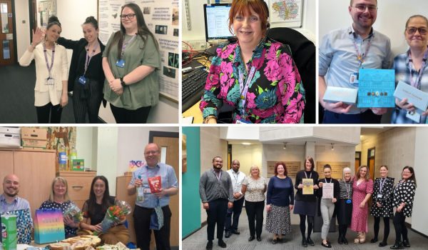 A collage of staff celebrating Administrative Professionals Day 2023