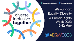 A decorative graphic promoting EDHR (equality, diversity and human rights) week