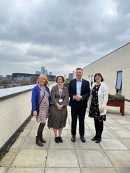 Image of Mark Cubbon with LCO chief exec Katy Calvin-Thomas (2nd left), Zoe Robertson and Kate Kay