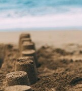 Sandcastles on a beach
