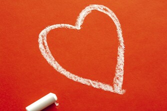 A heart drawn in chalk