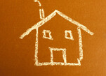 Child-like drawing of a house