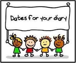 cartoon of 4 children holding dates for your diary banner