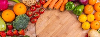 Vegetables and chopping board