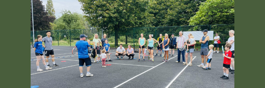 Chorlton Park tennis courts with local residents