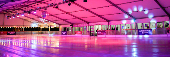 Ice rink with low pretty lighting