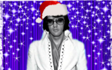 Photo of Elvis with a santa hat