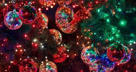 Festive lights and baubles