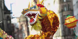 Chinese dragon parade photo