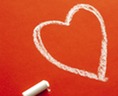 Heart drawn with chalk 