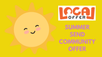 Cartoon sun and words 'Summer SEND Community Offer'