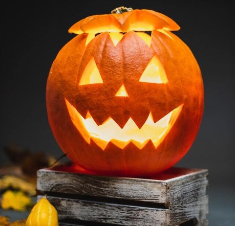 Glowing pumpkin face