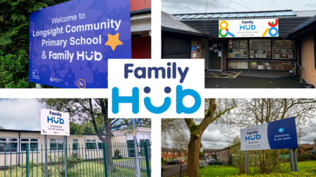 Family Hub collage of buildings