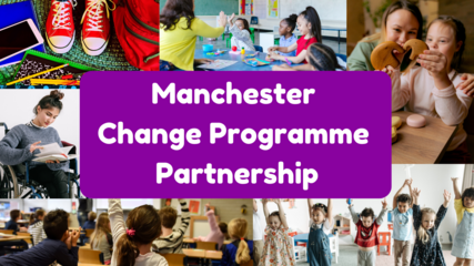 Change Programme poster with collage of pictures