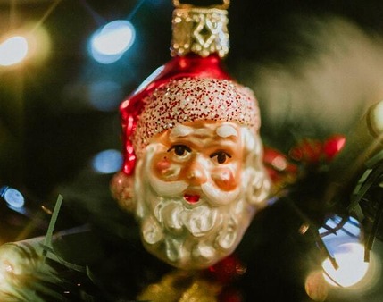 Father Christmas bauble on a Christmas tree