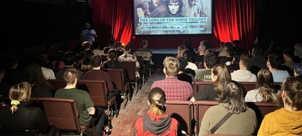 people watching a film at GRUB cinema