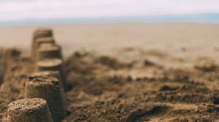 sandcastles on a beach