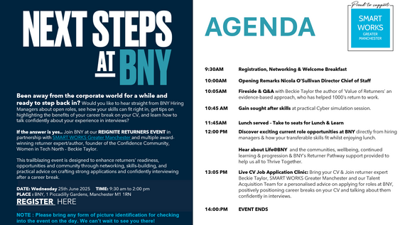 BNY Mellon - Reignite Returners Event Poster