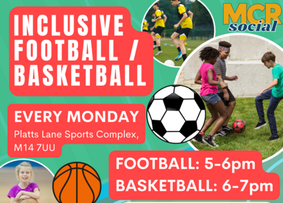 Inclusive basketball and football poster