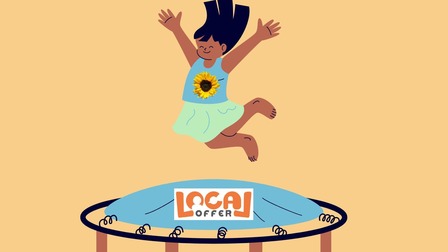 Girl jumping on trampoline