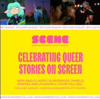 Scene Manchester LGTQ= film and tv festival. Images of people dancing