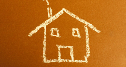 Chalk drawing of a house