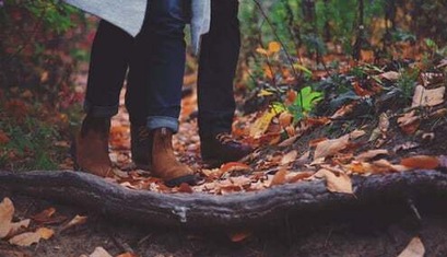 People walking outside in the autumn