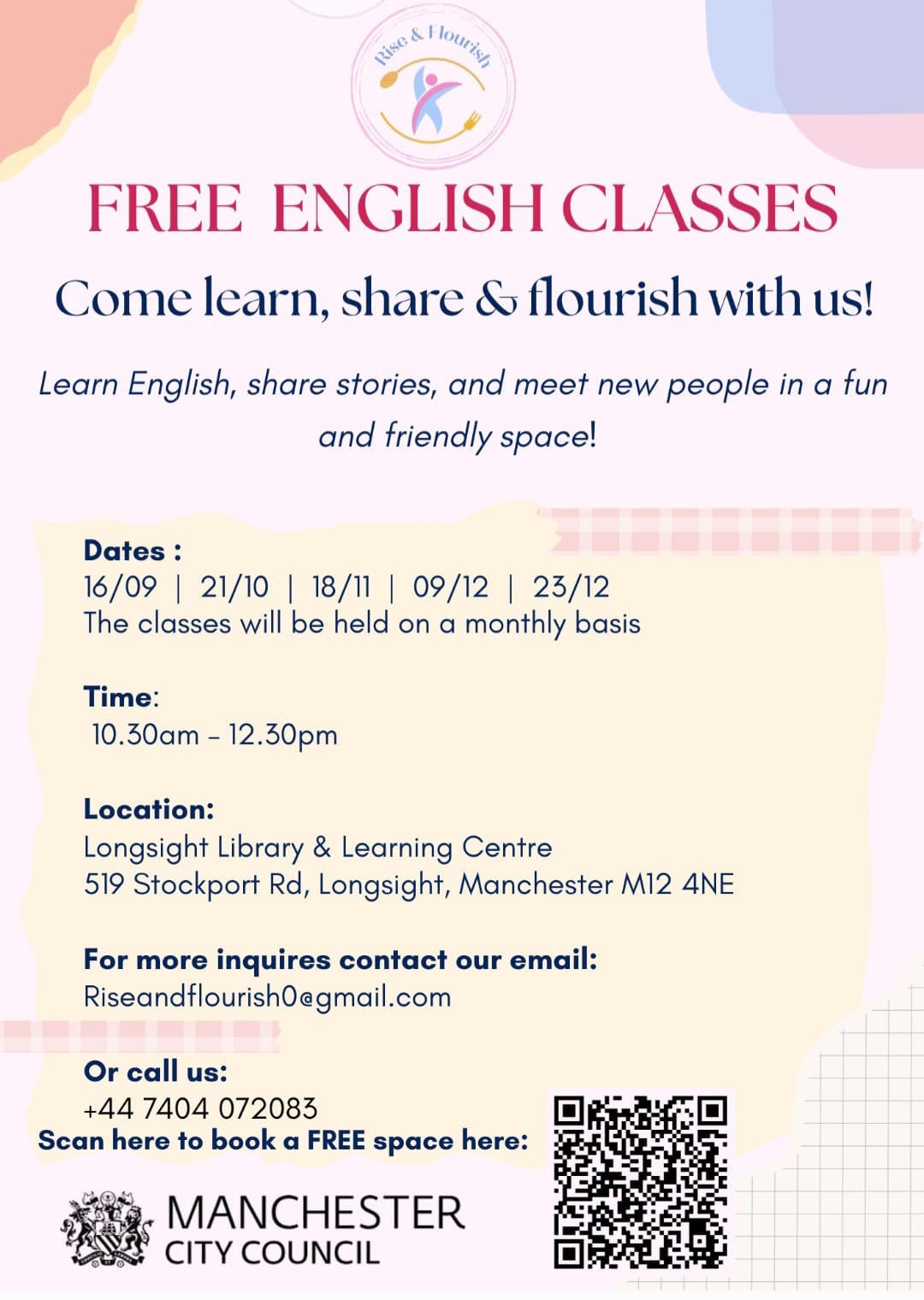 Rise and Flourish ESOL Classes Longsight Library