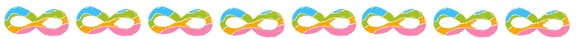 Line of rainbow coloured infinity symbols