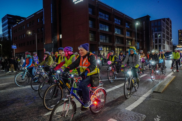Lights Up Riders in central Manchester