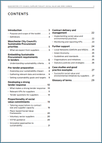 Screenshot of the Supplier Toolkit contents page