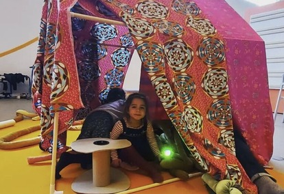 Girl in a tent 
