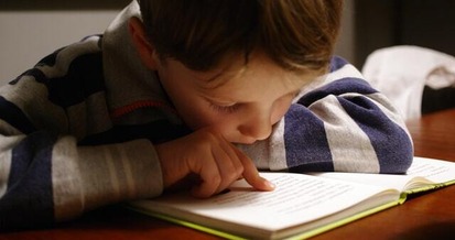 Boy reading a book