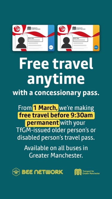 TfGM Concessionary Pass Poster
