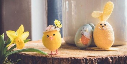 Easter items, including chick and bunny