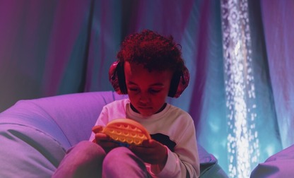Boy in a sensory environment