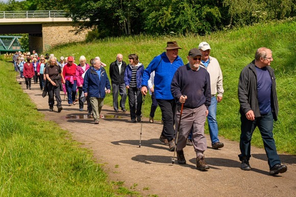 Group walking outdoors