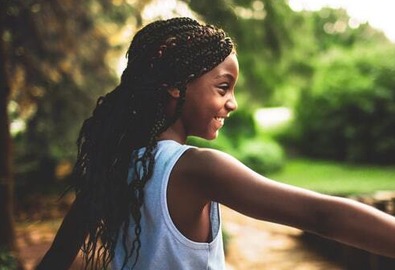 Girl in a park on a summer's day