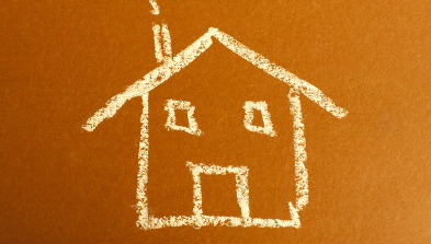 Chalk drawing of house