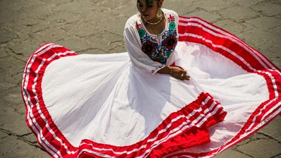 Spanish dancer with twirling skirt